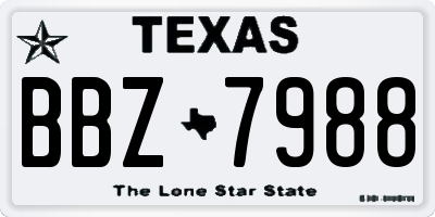 TX license plate BBZ7988