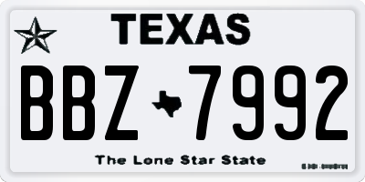 TX license plate BBZ7992