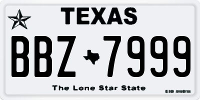 TX license plate BBZ7999