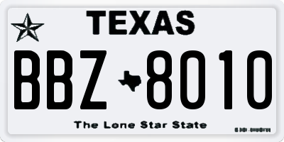 TX license plate BBZ8010