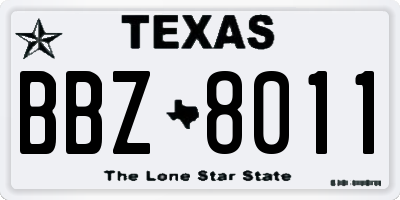 TX license plate BBZ8011