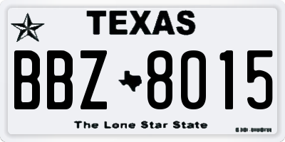 TX license plate BBZ8015