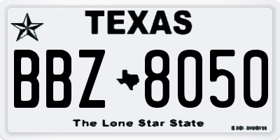 TX license plate BBZ8050