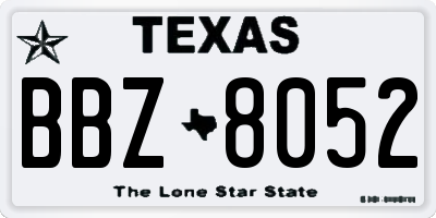TX license plate BBZ8052