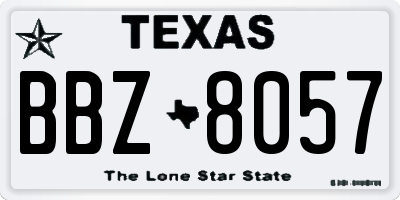 TX license plate BBZ8057