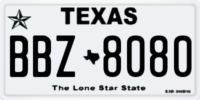 TX license plate BBZ8080