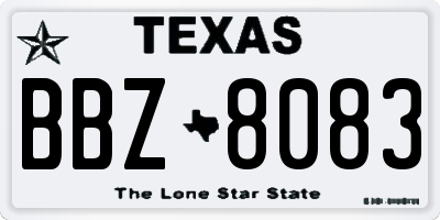 TX license plate BBZ8083