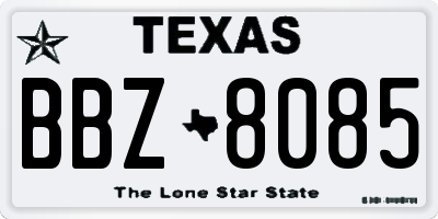 TX license plate BBZ8085