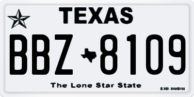 TX license plate BBZ8109