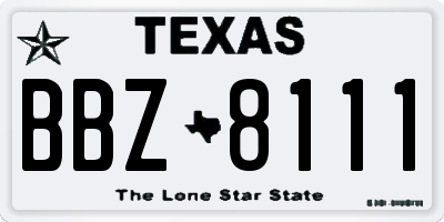 TX license plate BBZ8111