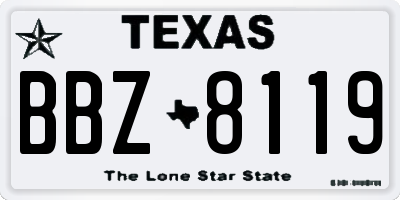 TX license plate BBZ8119
