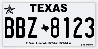 TX license plate BBZ8123