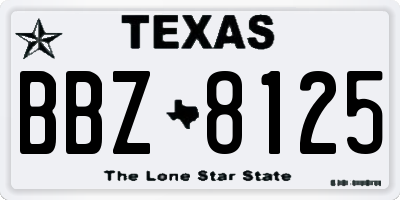 TX license plate BBZ8125