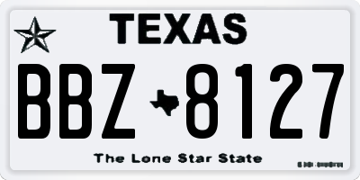 TX license plate BBZ8127