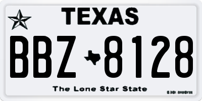 TX license plate BBZ8128