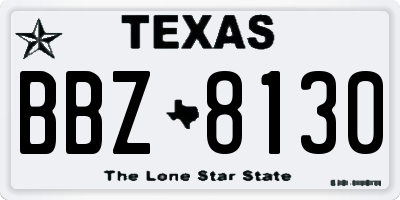 TX license plate BBZ8130