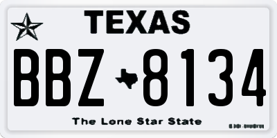 TX license plate BBZ8134