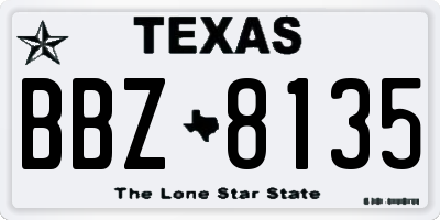 TX license plate BBZ8135