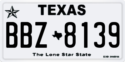 TX license plate BBZ8139