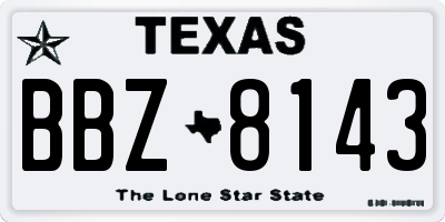 TX license plate BBZ8143