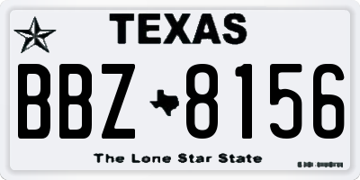 TX license plate BBZ8156