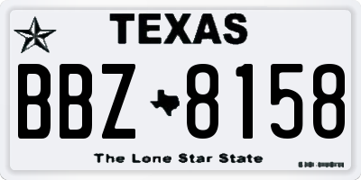 TX license plate BBZ8158