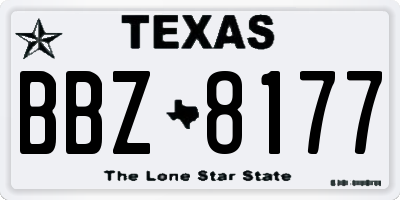 TX license plate BBZ8177