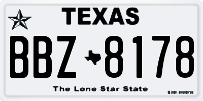 TX license plate BBZ8178