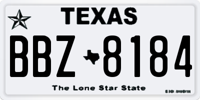 TX license plate BBZ8184