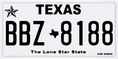 TX license plate BBZ8188