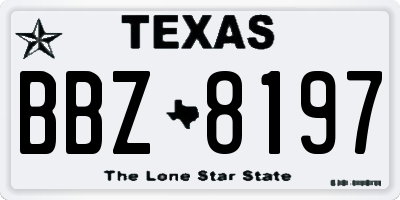 TX license plate BBZ8197