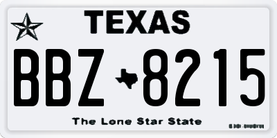 TX license plate BBZ8215