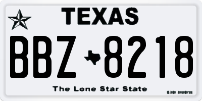 TX license plate BBZ8218