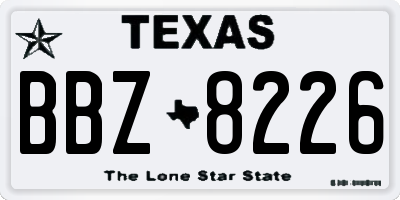 TX license plate BBZ8226