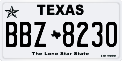 TX license plate BBZ8230