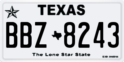 TX license plate BBZ8243