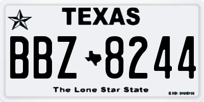 TX license plate BBZ8244