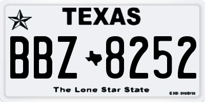 TX license plate BBZ8252