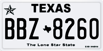TX license plate BBZ8260