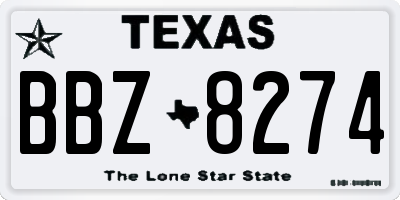 TX license plate BBZ8274
