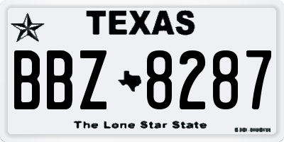 TX license plate BBZ8287