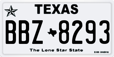 TX license plate BBZ8293