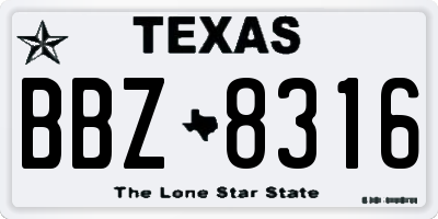 TX license plate BBZ8316