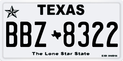 TX license plate BBZ8322