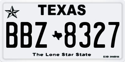 TX license plate BBZ8327