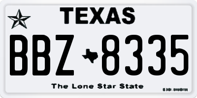 TX license plate BBZ8335