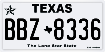 TX license plate BBZ8336