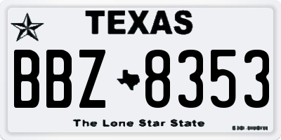 TX license plate BBZ8353