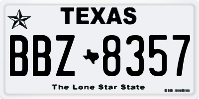 TX license plate BBZ8357