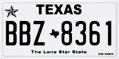 TX license plate BBZ8361